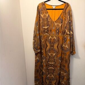 Glamorous Orange Paisley Maxi dress